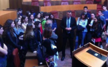 Les lycéens bastiais de Première EURO reçus à l'Assemblée de Corse par le Président de l'Exécutif