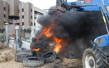 EN IMAGES - Une mobilisation agricole sous tension devant la préfecture à Bastia