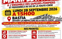 Les pompiers de Haute-Corse appelés à manifester lundi à Bastia