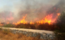 Départ de feu  à proximité d'habitations route de Calenzana